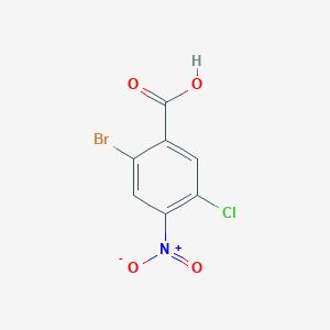 molecular formula C7H3BrClNO4 B12454601 2-Bromo-5-chloro-4-nitrobenzoic acid 
