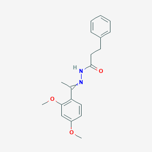 molecular formula C19H22N2O3 B12454607 N-[1-(2,4-Dimethoxyphenyl)ethylideneamino]-3-phenyl-propanamide CAS No. 5153-33-3