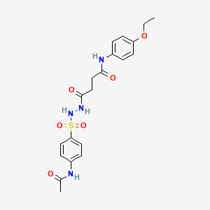 molecular formula C20H24N4O6S B12454628 4-(2-{[4-(acetylamino)phenyl]sulfonyl}hydrazinyl)-N-(4-ethoxyphenyl)-4-oxobutanamide 
