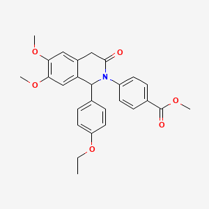molecular formula C27H27NO6 B12454663 Methyl 4-[1-(4-ethoxyphenyl)-6,7-dimethoxy-3-oxo-1,4-dihydroisoquinolin-2-yl]benzoate 