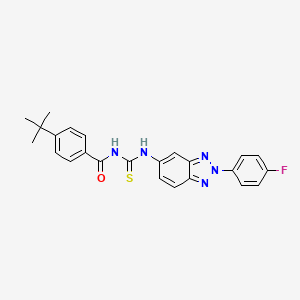 molecular formula C24H22FN5OS B12454675 4-tert-butyl-N-{[2-(4-fluorophenyl)-2H-benzotriazol-5-yl]carbamothioyl}benzamide 
