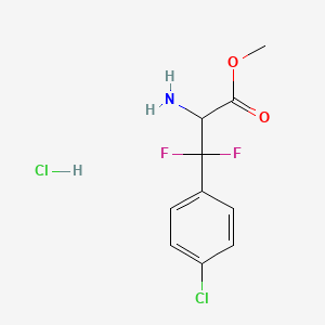 molecular formula C10H11Cl2F2NO2 B12454723 2-Amino-3,3-difluoro-3-(4-chlorophenyl)propionic acid methyl ester hydrochloride 