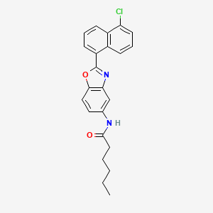 molecular formula C23H21ClN2O2 B12454741 N-[2-(5-chloronaphthalen-1-yl)-1,3-benzoxazol-5-yl]hexanamide 