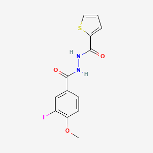 molecular formula C13H11IN2O3S B12454749 N'-[(3-iodo-4-methoxyphenyl)carbonyl]thiophene-2-carbohydrazide 