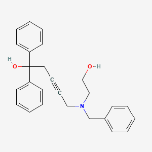 molecular formula C26H27NO2 B12454753 5-[Benzyl(2-hydroxyethyl)amino]-1,1-diphenylpent-3-yn-1-ol 
