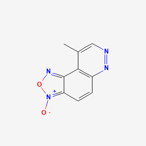 molecular formula C9H6N4O2 B12454785 9-Methyl[1,2,5]oxadiazolo[3,4-f]cinnoline 3-oxide 