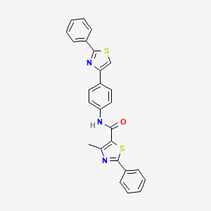 molecular formula C26H19N3OS2 B12454797 4-methyl-2-phenyl-N-[4-(2-phenyl-1,3-thiazol-4-yl)phenyl]-1,3-thiazole-5-carboxamide 