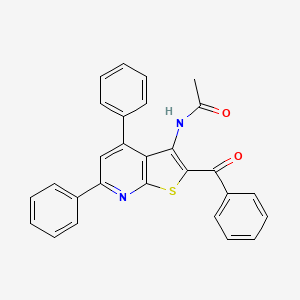 molecular formula C28H20N2O2S B12454822 N-[4,6-diphenyl-2-(phenylcarbonyl)thieno[2,3-b]pyridin-3-yl]acetamide 