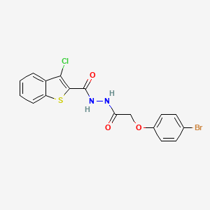 molecular formula C17H12BrClN2O3S B12454826 N'-[(4-bromophenoxy)acetyl]-3-chloro-1-benzothiophene-2-carbohydrazide 