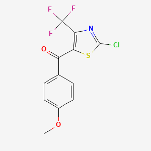 molecular formula C12H7ClF3NO2S B12454834 2-Chloro-5-(4-methoxybenzoyl)-4-trifluoromethyl-1,3-thiazole 