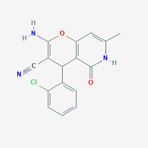 molecular formula C16H12ClN3O2 B12454897 2-amino-4-(2-chlorophenyl)-7-methyl-5-oxo-5,6-dihydro-4H-pyrano[3,2-c]pyridine-3-carbonitrile 