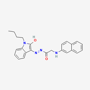 molecular formula C24H24N4O2 B12454926 N'-[(3E)-1-butyl-2-oxo-1,2-dihydro-3H-indol-3-ylidene]-2-(naphthalen-2-ylamino)acetohydrazide (non-preferred name) 