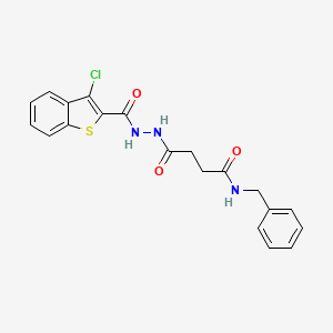 molecular formula C20H18ClN3O3S B12454935 N-benzyl-4-{2-[(3-chloro-1-benzothiophen-2-yl)carbonyl]hydrazinyl}-4-oxobutanamide 