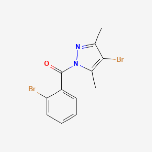 molecular formula C12H10Br2N2O B12454956 Pyrazole, 4-bromo-1-(2-bromobenzoyl)-3,5-dimethyl- 