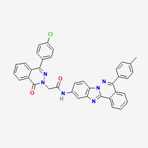 molecular formula C37H25ClN6O2 B12454960 2-[4-(4-chlorophenyl)-1-oxophthalazin-2(1H)-yl]-N-[5-(4-methylphenyl)benzimidazo[2,1-a]phthalazin-10-yl]acetamide 
