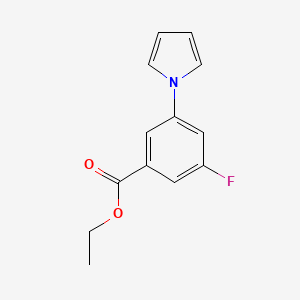 molecular formula C13H12FNO2 B12454977 Ethyl 3-fluoro-5-pyrrol-1-yl-benzoate 