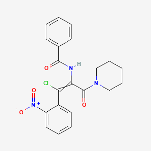 molecular formula C21H20ClN3O4 B12454979 N-[(1Z)-1-chloro-1-(2-nitrophenyl)-3-oxo-3-(piperidin-1-yl)prop-1-en-2-yl]benzamide 