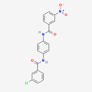 molecular formula C20H14ClN3O4 B12454990 3-chloro-N-(4-{[(3-nitrophenyl)carbonyl]amino}phenyl)benzamide 