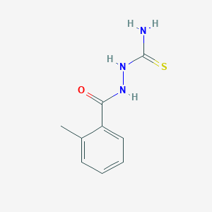 molecular formula C9H11N3OS B12455020 2-[(2-Methylphenyl)carbonyl]hydrazinecarbothioamide 
