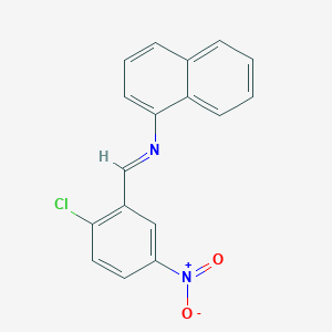 molecular formula C17H11ClN2O2 B12455058 N-[(E)-(2-chloro-5-nitrophenyl)methylidene]naphthalen-1-amine 