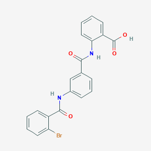 molecular formula C21H15BrN2O4 B12455063 2-{[(3-{[(2-Bromophenyl)carbonyl]amino}phenyl)carbonyl]amino}benzoic acid 