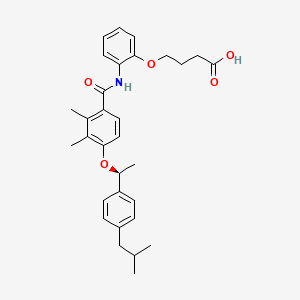 4-(2-{4-[1-(4-Isobutyl-phenyl)-ethoxy]-2,3-dimethyl-benzoylamino}-phenoxy)-butyric acid