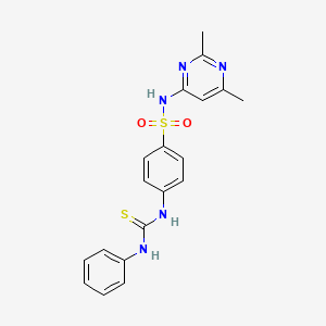 molecular formula C19H19N5O2S2 B12455076 N-(2,6-dimethylpyrimidin-4-yl)-4-[(phenylcarbamothioyl)amino]benzenesulfonamide 
