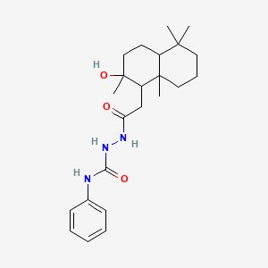 molecular formula C23H35N3O3 B12455108 2-[(2-hydroxy-2,5,5,8a-tetramethyldecahydronaphthalen-1-yl)acetyl]-N-phenylhydrazinecarboxamide 