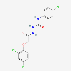 molecular formula C15H12Cl3N3O3 B12455119 N-(4-chlorophenyl)-2-[(2,4-dichlorophenoxy)acetyl]hydrazinecarboxamide 