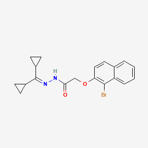 molecular formula C19H19BrN2O2 B12455128 2-[(1-bromonaphthalen-2-yl)oxy]-N'-(dicyclopropylmethylidene)acetohydrazide 