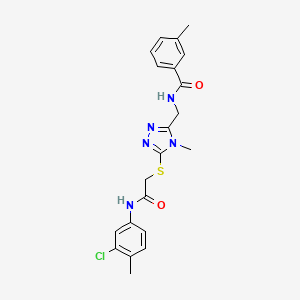 molecular formula C21H22ClN5O2S B12455145 N-{[5-({2-[(3-chloro-4-methylphenyl)amino]-2-oxoethyl}sulfanyl)-4-methyl-4H-1,2,4-triazol-3-yl]methyl}-3-methylbenzamide 