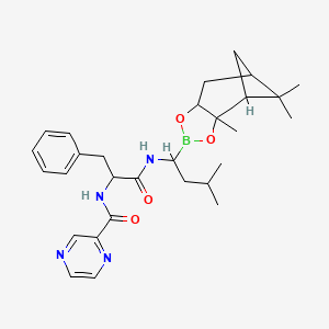 molecular formula C29H39BN4O4 B12455149 N-[(2S)-1-[[(1R)-3-methyl-1-[(1S,2S,6R,8S)-2,9,9-trimethyl-3,5-dioxa-4-boratricyclo[6.1.1.0^{2,6]decan-4-yl]butyl]amino]-1-oxo-3-phenylpropan-2-yl]pyrazine-2-carboxamide 