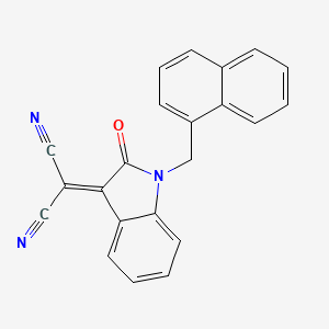 molecular formula C22H13N3O B12455169 2-[1-(Naphthalen-1-ylmethyl)-2-oxoindol-3-ylidene]propanedinitrile 