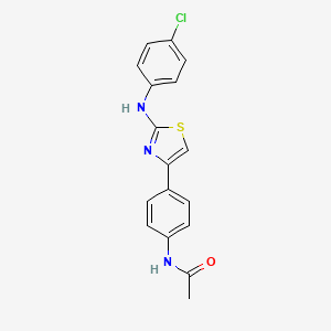 molecular formula C17H14ClN3OS B12455191 N-(4-{2-[(4-chlorophenyl)amino]-1,3-thiazol-4-yl}phenyl)acetamide 