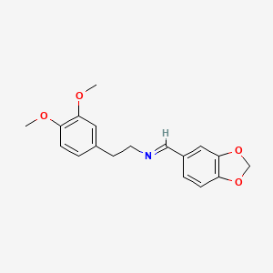 molecular formula C18H19NO4 B12455205 N-[(E)-1,3-benzodioxol-5-ylmethylidene]-2-(3,4-dimethoxyphenyl)ethanamine 