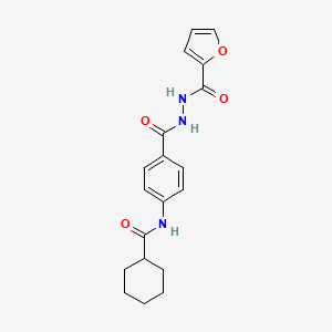 molecular formula C19H21N3O4 B12455220 N-(4-{[2-(furan-2-ylcarbonyl)hydrazinyl]carbonyl}phenyl)cyclohexanecarboxamide 