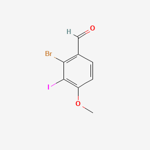 molecular formula C8H6BrIO2 B12455227 2-Bromo-3-iodo-4-methoxybenzaldehyde 