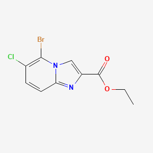 molecular formula C10H8BrClN2O2 B12455234 Ethyl 5-bromo-6-chloroimidazo[1,2-a]pyridine-2-carboxylate 