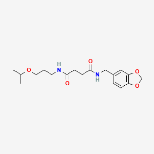 molecular formula C18H26N2O5 B12455249 N-(1,3-benzodioxol-5-ylmethyl)-N'-[3-(propan-2-yloxy)propyl]butanediamide 