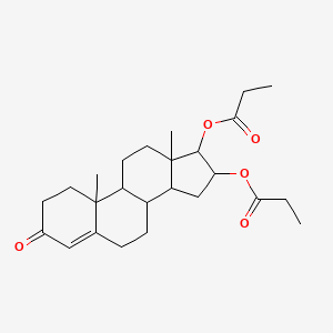 molecular formula C25H36O5 B1245526 (10,13-Dimethyl-3-oxo-17-propanoyloxy-1,2,6,7,8,9,11,12,14,15,16,17-dodecahydrocyclopenta[a]phenanthren-16-yl) propanoate CAS No. 22204-52-0