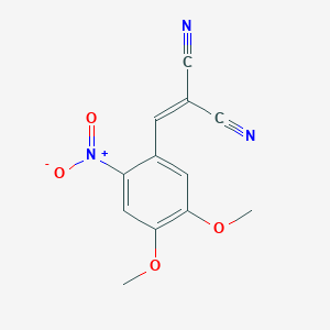 molecular formula C12H9N3O4 B12455263 2-[(4,5-Dimethoxy-2-nitrophenyl)methylidene]propanedinitrile CAS No. 5154-47-2