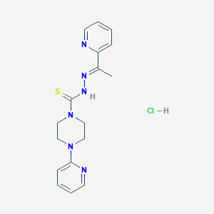 molecular formula C17H21ClN6S B1245538 4-(2-Pyridinyl)-1-piperazinecarbothioic acid, dihydrochloride CAS No. 71555-55-0