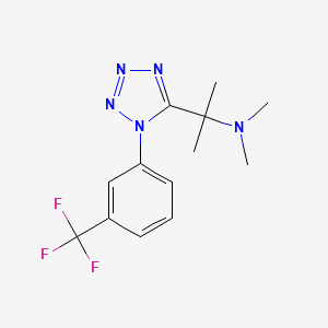 molecular formula C13H16F3N5 B12455405 N,N-dimethyl-2-{1-[3-(trifluoromethyl)phenyl]-1H-tetrazol-5-yl}propan-2-amine 