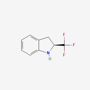 molecular formula C9H8F3N B12455487 (2S)-2-(Trifluoromethyl)indoline 