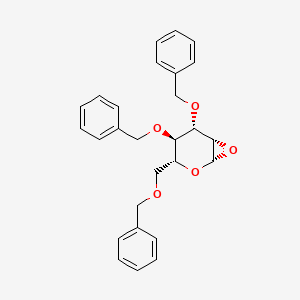 molecular formula C27H28O5 B1245550 1,2-Anhydro-3,4,6-tri-O-benzyl-beta-D-mannopyranose CAS No. 71696-32-7