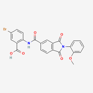 molecular formula C23H15BrN2O6 B12455597 5-bromo-2-({[2-(2-methoxyphenyl)-1,3-dioxo-2,3-dihydro-1H-isoindol-5-yl]carbonyl}amino)benzoic acid 