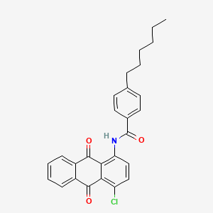 molecular formula C27H24ClNO3 B12455601 N-(4-chloro-9,10-dioxoanthracen-1-yl)-4-hexylbenzamide 