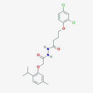 molecular formula C22H26Cl2N2O4 B12455632 4-(2,4-dichlorophenoxy)-N'-{[5-methyl-2-(propan-2-yl)phenoxy]acetyl}butanehydrazide 
