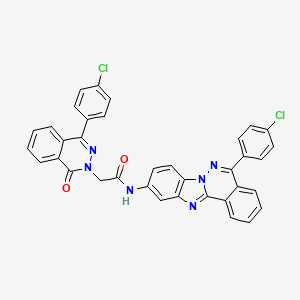 molecular formula C36H22Cl2N6O2 B12455645 N-[5-(4-chlorophenyl)benzimidazo[2,1-a]phthalazin-10-yl]-2-[4-(4-chlorophenyl)-1-oxophthalazin-2(1H)-yl]acetamide 