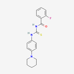 molecular formula C19H20FN3OS B12455689 2-fluoro-N-{[4-(piperidin-1-yl)phenyl]carbamothioyl}benzamide 